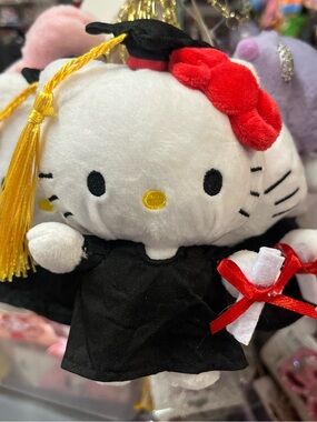 Hello Kitty Plush Keychain in Black Gown with Red Bow